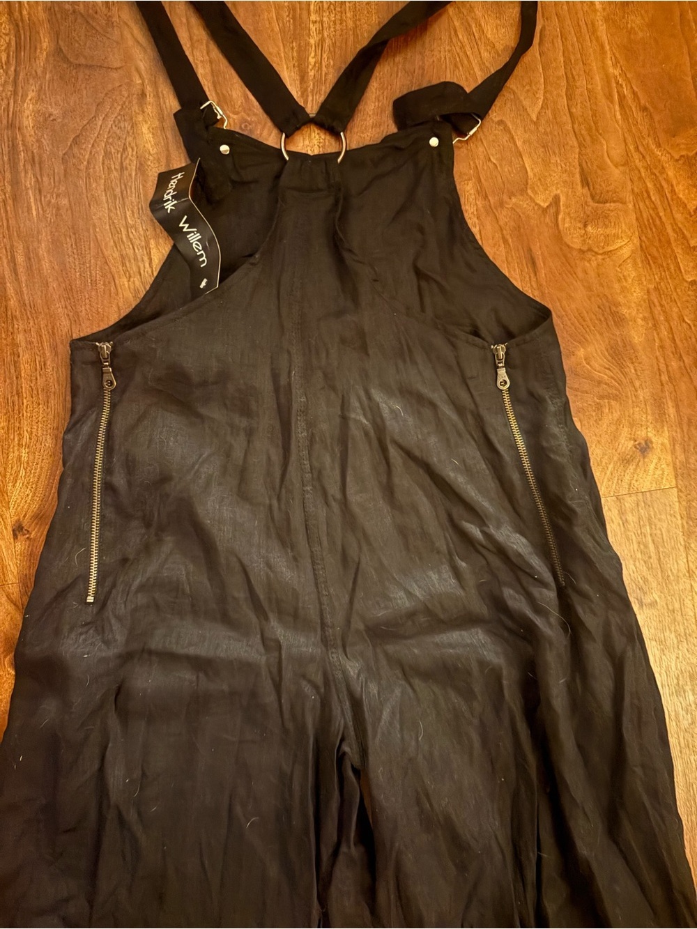 Black Wide-Leg Jumpsuit with Adjustable Straps - Picture 5 of 5